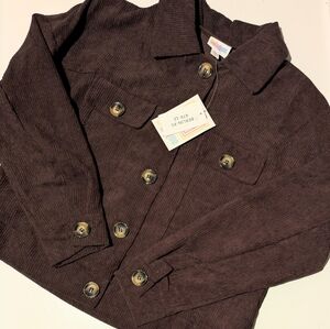 LuLaRoe Berlin Jacket Lightweight Brown Corduroy XS NWT